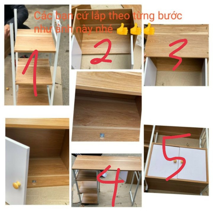 Kệ Nhà Bếp - Kệ Để Lò Vi Sóng Khung Sắt Sơn Tĩnh Điện Sàn Gỗ MDF Cao Cấp