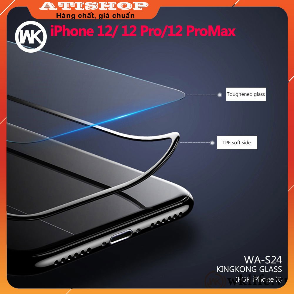 Kinh cường lực iPhone 12Pro / 12 / 12Pro Max-Full màn hình-3D KingKong