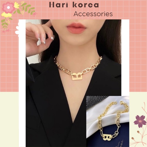 Mẫu Mới Choker ,Vòng cổ dây xích chữ B sành điệu, sang chảnh bản víp không bay màu Ảnh Thật, Hàng Có Sẵn