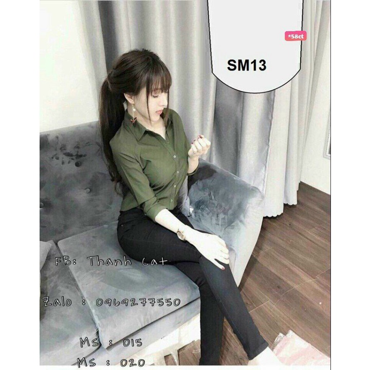 Sơ mi trơn chân phương cực xinh chất vải kate mềm