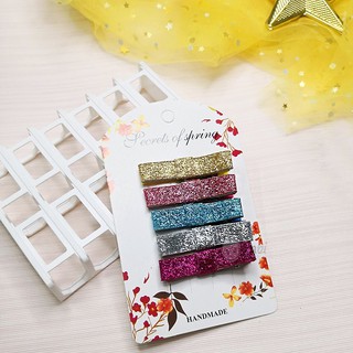 Set 2 kẹp xinh cho bé gái nơ đính kim tuyến 2 tuổi trở lên