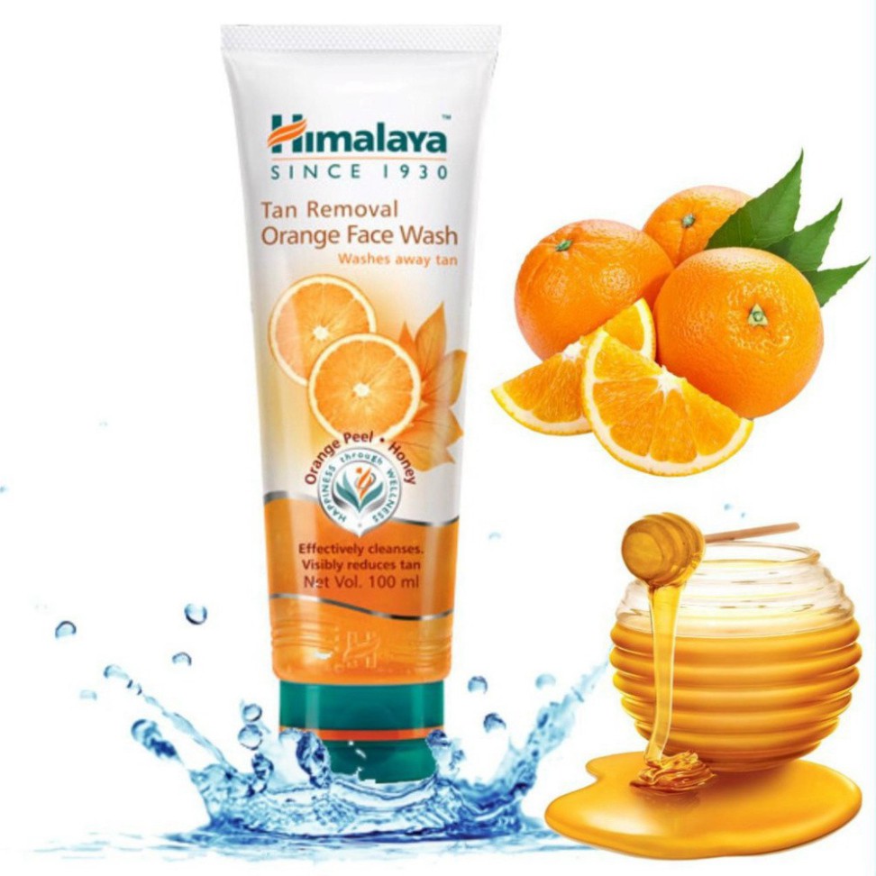 Sữa rửa mặt mờ thâm nám, sáng da Cam Mật Ong Himalaya Tan Removal Orange Face Wash Ấn Độ Q8