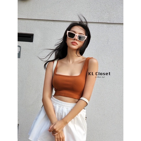 Set áo crotop ba lỗ + quần váy rộng
