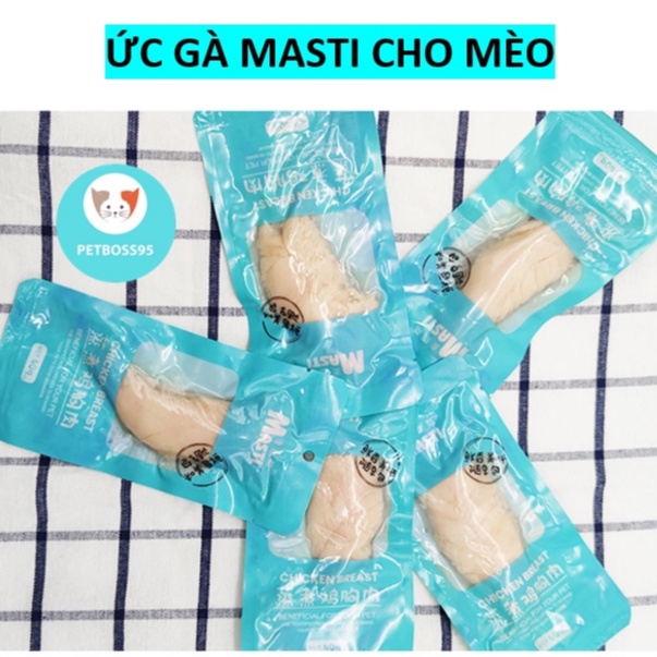 Ức gà hấp ăn liền Masti cho chó mèo 40g
