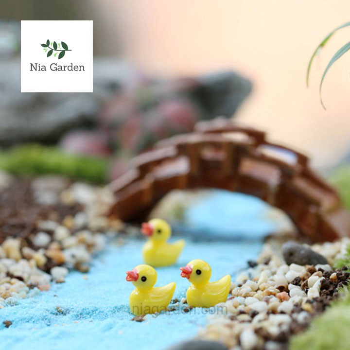 Tiểu cảnh vịt mini trang trí decor chậu cây vườn terrarium bể cá Nia Garden N5