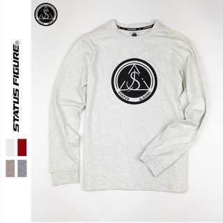 Áo thun nam tay dài STATUS FIGURE form rộng regular fit, cổ tròn, cotton dày dặn, kiểu unisex, in Logo ngực - SF19103