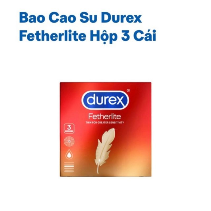 Bao cao su Durex Fetherlite 3 cái (BCS durex đỏ)