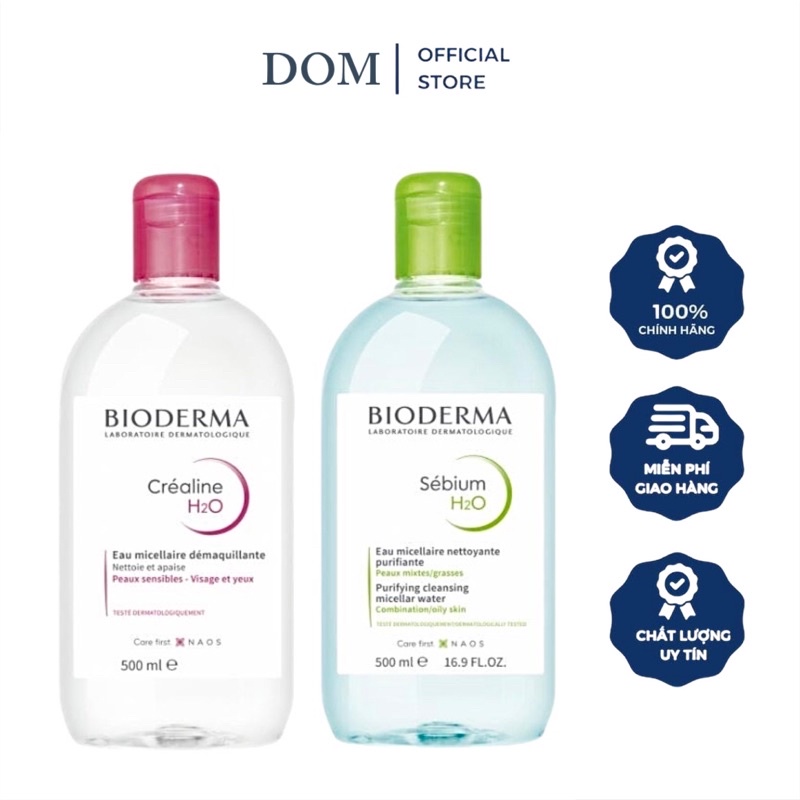 Nước tẩy trang Bioderma cho mọi loại da, làm sạch dịu nhẹ 500ml