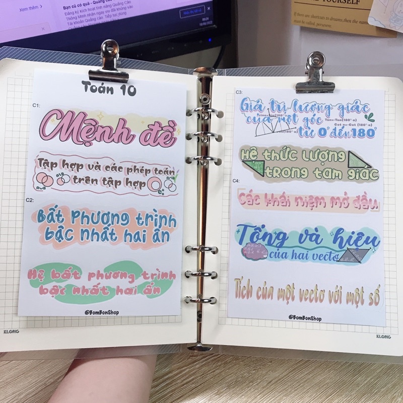 Sticker tiêu đề toán 10 KNTT, nhãn dán toán học lớp 10 chương trình mới. đọc kỹ mô tả