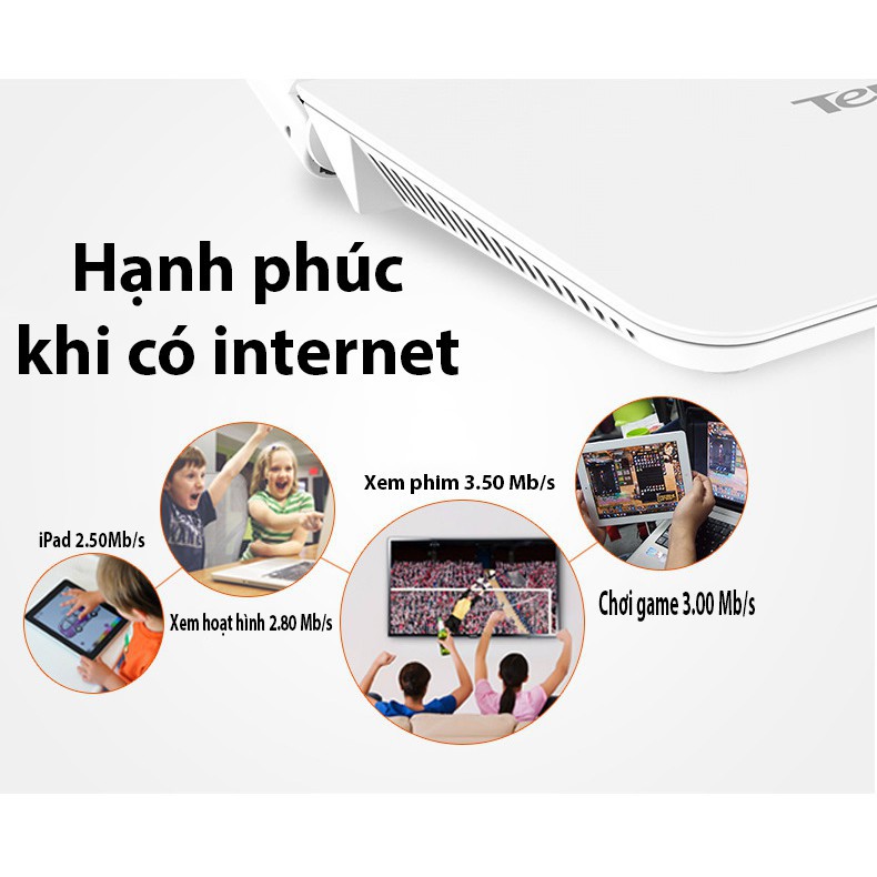 Bộ phát wifi Tenda F3 3 râu xuyên tường cao cấp, bộ phát wifi băng tần chuẩn tốc 300M | BigBuy360 - bigbuy360.vn