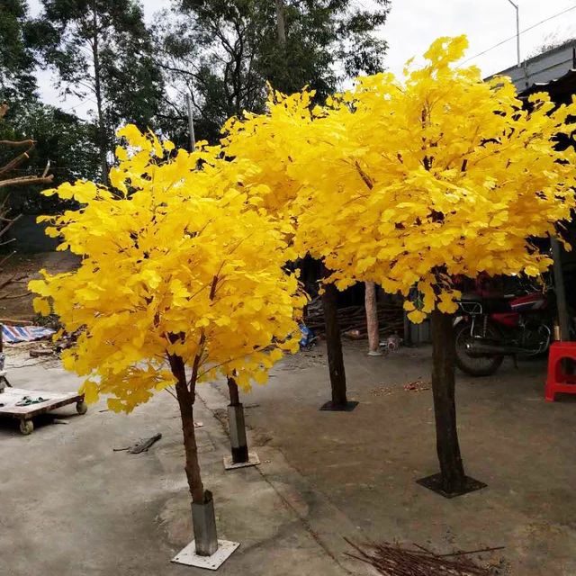 Cành lá vàng, cành lá ngân hạnh làm cây giả
