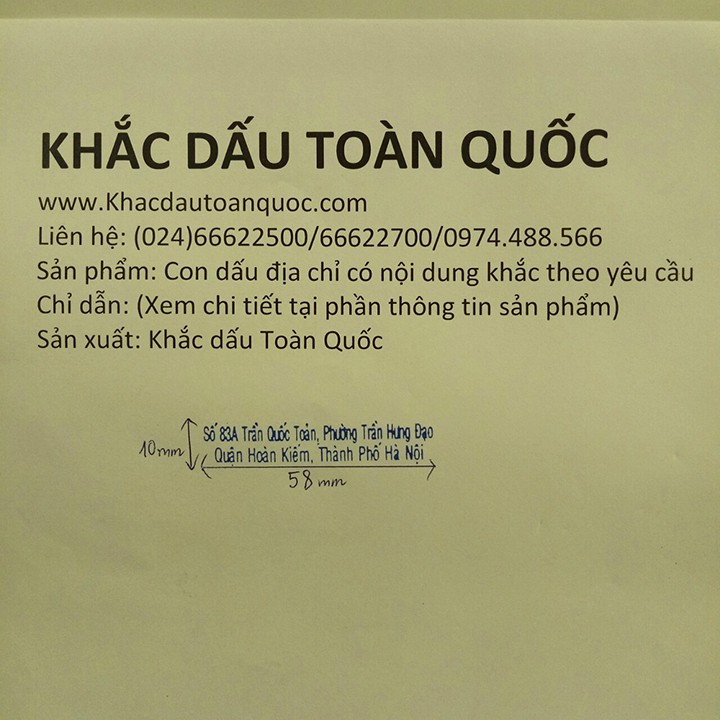 Khắc dấu Địa Chỉ có nội dung theo yêu cầu