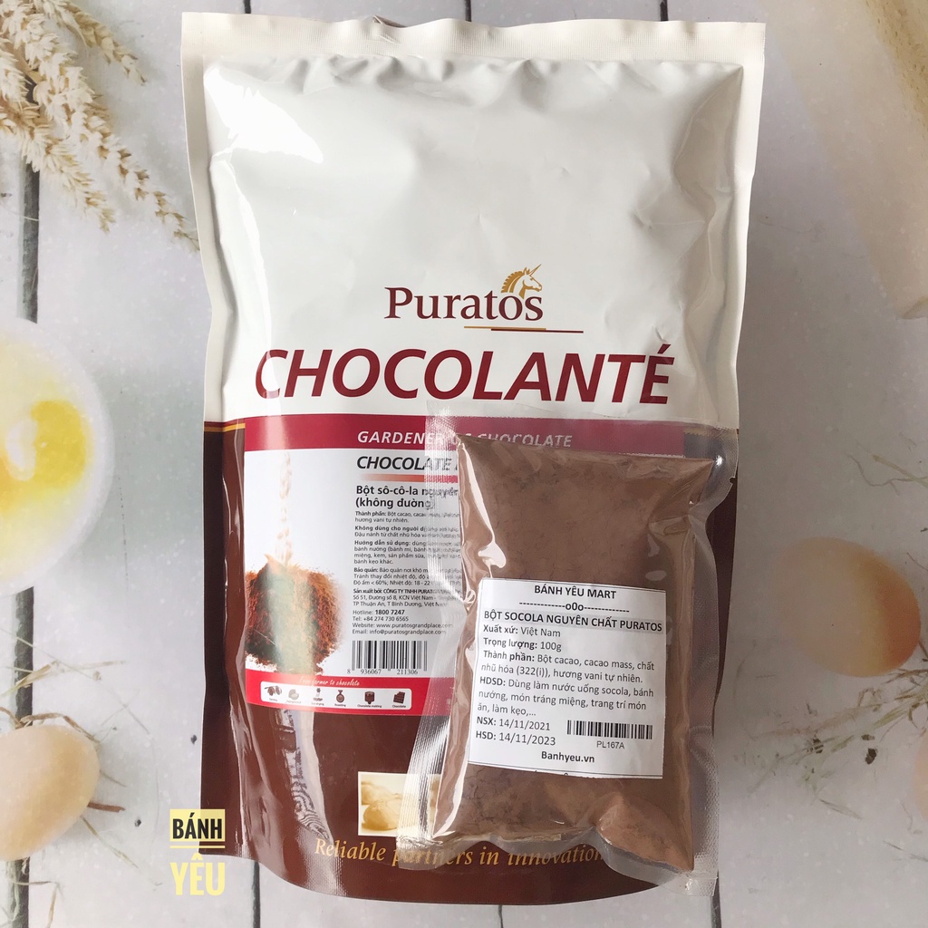 Bột Socola Nguyên Chất Không Đường Puratos Chia-100g - PL167A