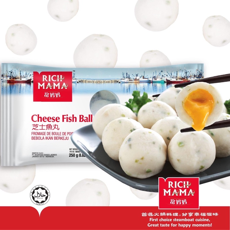 Viên thả lẩu CÁ VIÊN NHÂN PHÔ MAI 250g Malaysia