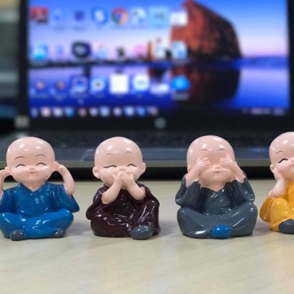 Bộ 4 Tượng Chú Tiểu Tứ Không Gặp May Mắn | BigBuy360 - bigbuy360.vn