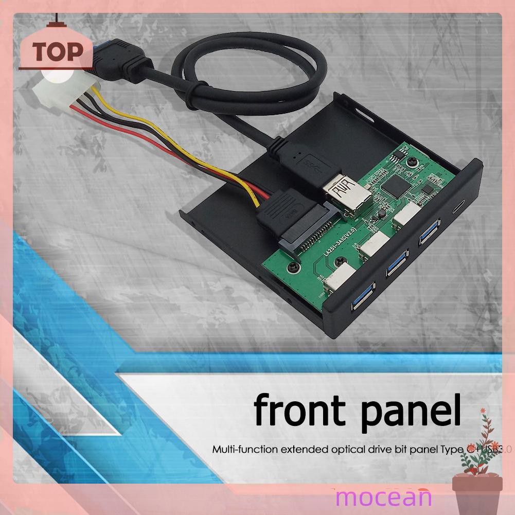 Mocean 5 Port Front Panel TYPE-C 2 USB 3.0 5.25/3.5 inch Floppy Bay Adapter for PC