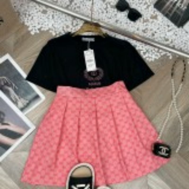 Set áo phông mix chân váy