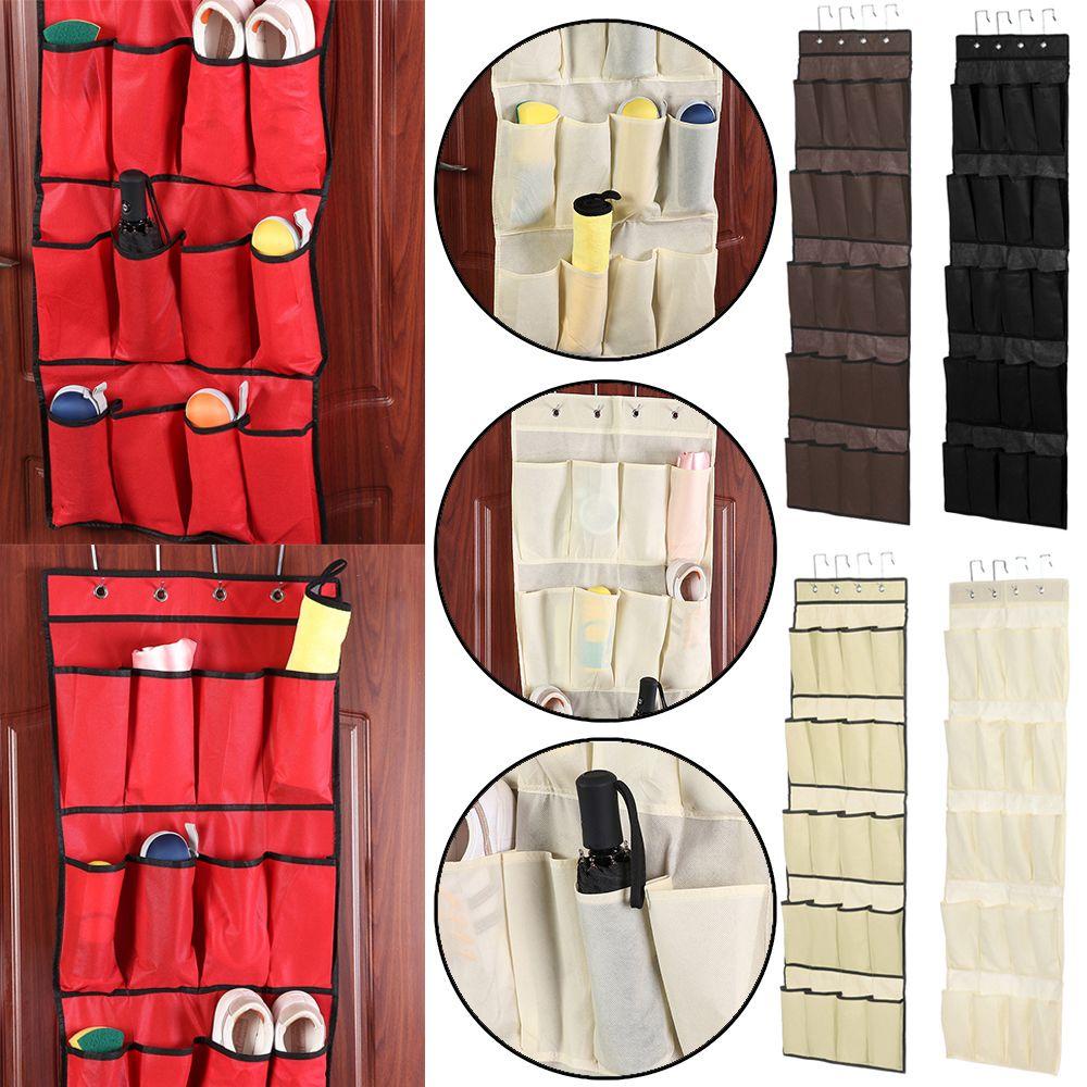 YNATURAL 20 Pocket Durable Shoe Organiser Tidy Storage Pouch Hanging Bag Rack Space Saver Clothes Underwear Socks Home Over Door Hanger/Multicolor