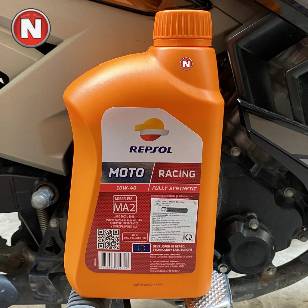 Nhớt xe số và tay côn REPSOL MOTO RACING 10W40 4T tổng hợp 100%