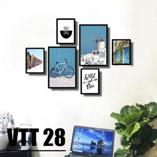 Set 6 Tranh Treo Tường (VTT28 )in công nghệ uv trên formex cứng hiện đại, tranh tặng kèm phụ kiện