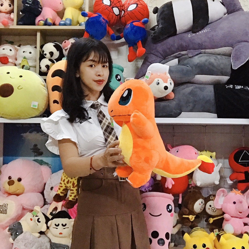 Gấu Bông Pokemon Charmander - Khủng Long Lửa 40cm+50cm+60cm