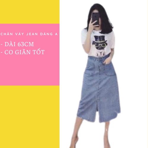 {Hàng sẵn} CHÂN VÁY BÒ DÁNG A DÀI CO GIÃN
