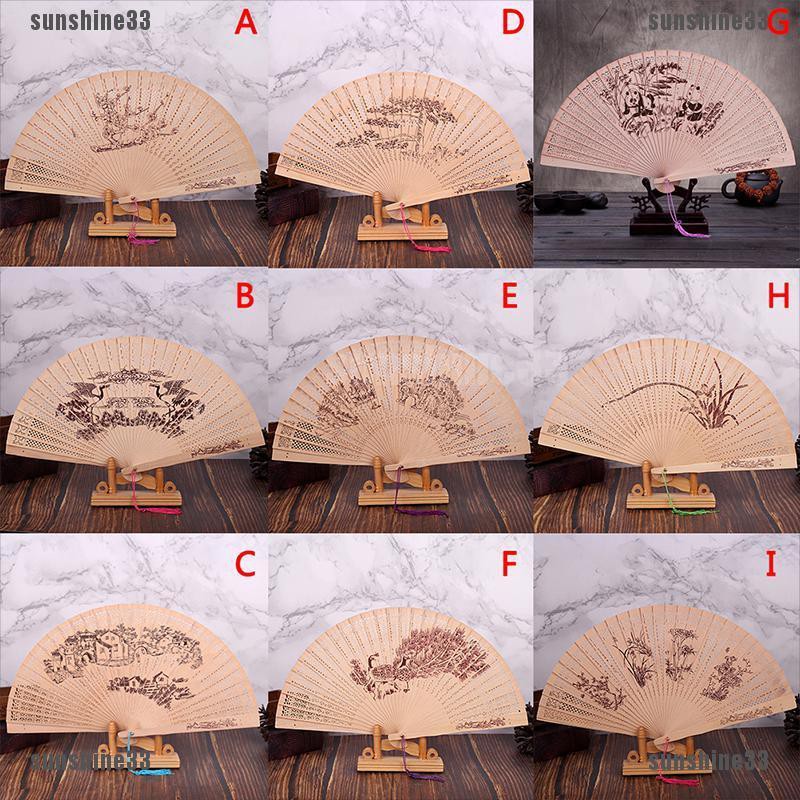 Quạt gỗ làm bằng tay kiểu truyền thống Trung Quốc