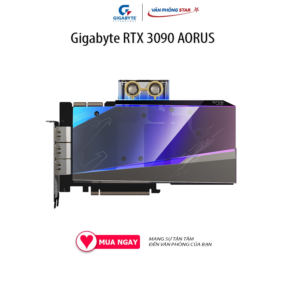 Card màn hình Gigabyte RTX 3090 AORUS XTREME WATERFORCE WB 24Gb Số nhân Cuda 10496 Xung nhịp tối đa 1785 Mhz