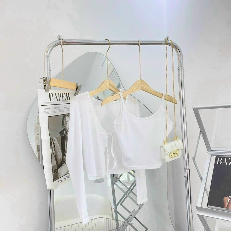 SET ÁO 2S KÈM KHOÁC CROP TD 🖤