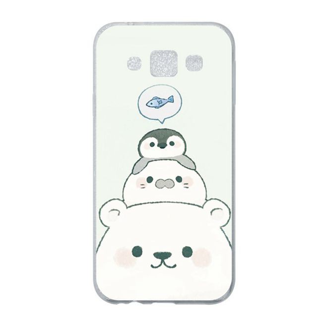 Ốp điện thoại silicon in hình gấu và cá cho Samsung Galaxy E5