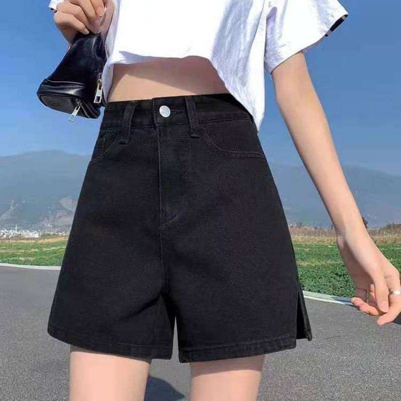 Quần short kaki cạp cao xẻ gấu trẻ trung, cá tính - S5