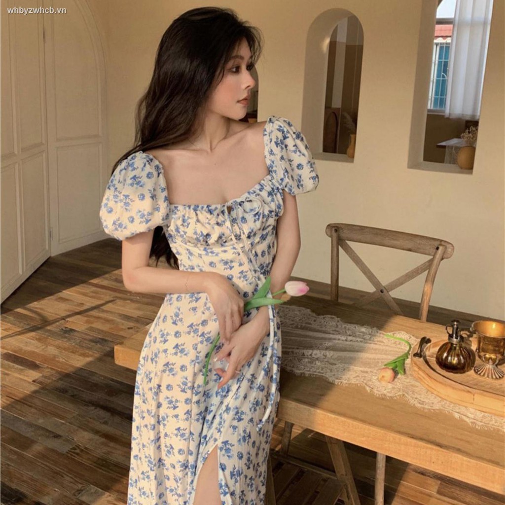 Đầm Hoa Tay Phồng Phong Cách Retro Thời Trang Hè 2021 Cho Nữ | BigBuy360 - bigbuy360.vn