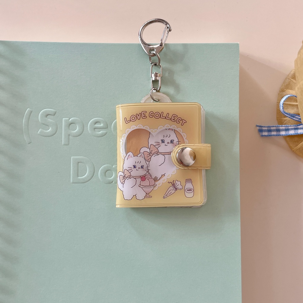 Album Ảnh Kích Thước 1 Inch Dạng Móc Khóa Hình Hoa Tulip / Thỏ Xinh Xắn