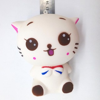 squishy MÈO CƯỜI ĐEO NƠ