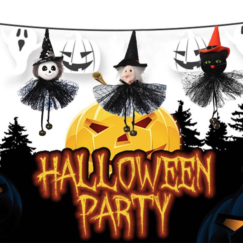 Bộ 4 Mặt Dây Chuyền Hình Cây Thông Ma Trang Trí Halloween