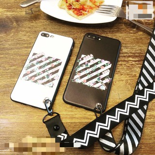 Ốp lưng Off- white hoa lá kèm dây đeo