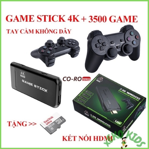 Máy chơi Game điện tử cầm tay không dây Stick 4k HDMI 3500 trò + thêm 20 game mới, game việt hóa Xeko 31