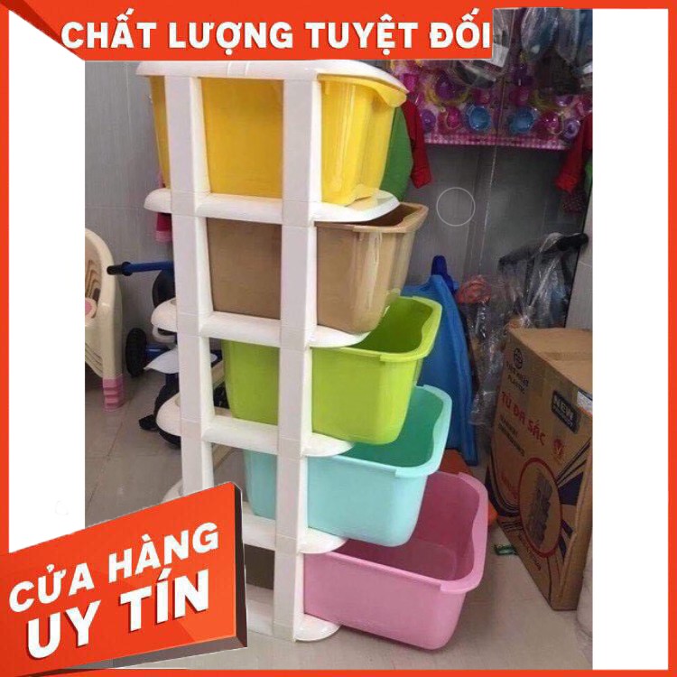 Tủ nhựa đa sắc ngăn kéo 5 tầng có bánh xe hàng Việt Nhật Giá Rẻ.