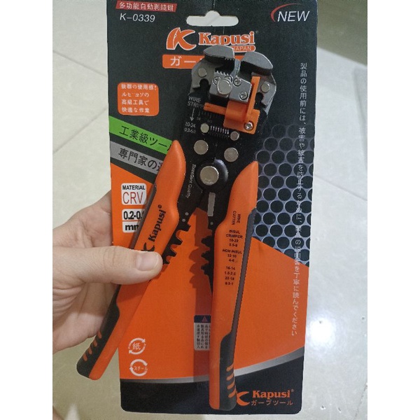 Kìm Đa Năng 3 Trong 1 Tuốt Dây, Cắt Dây Điện, Bấm Cos Cao Cấp Kapusi 0,2mm-6mm.