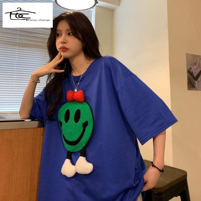 Áo Thun Tay Ngắn Dáng Rộng Phong Cách Thời Trang Đường Phố Mùa Hè Cho Nữ