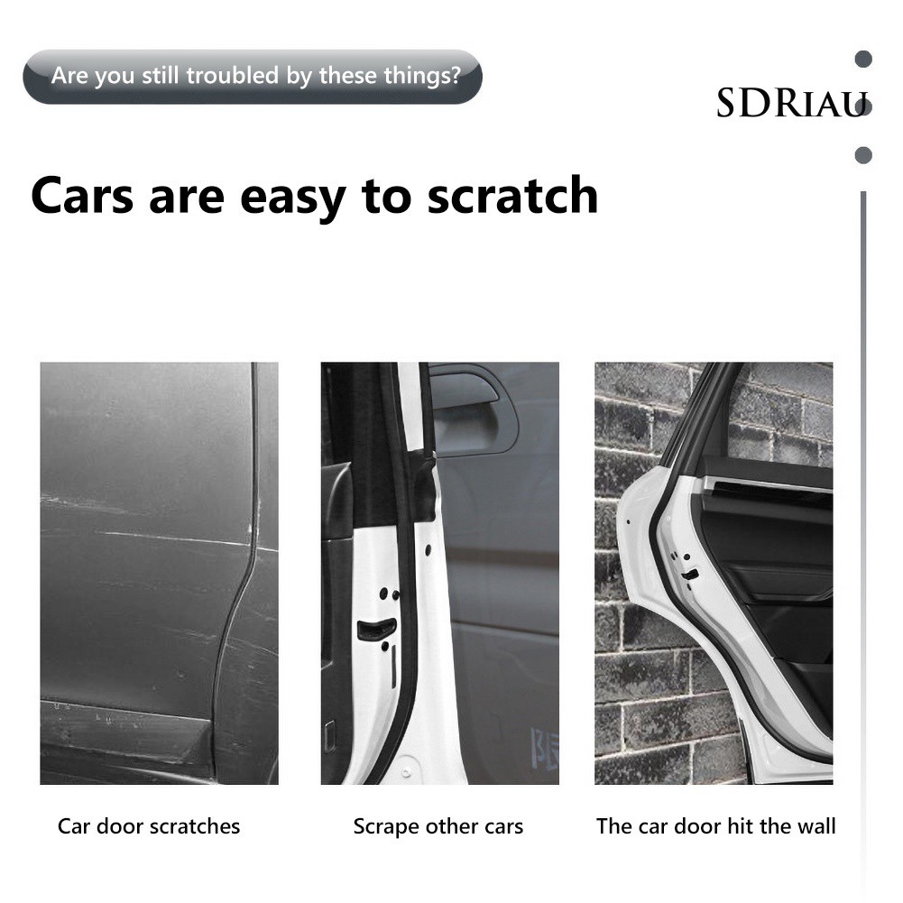 ★Ready★ 4Pcs Car Vehicle Door Edge Anti-Collision Anti-Scratch Guard Trim Strip Stickers