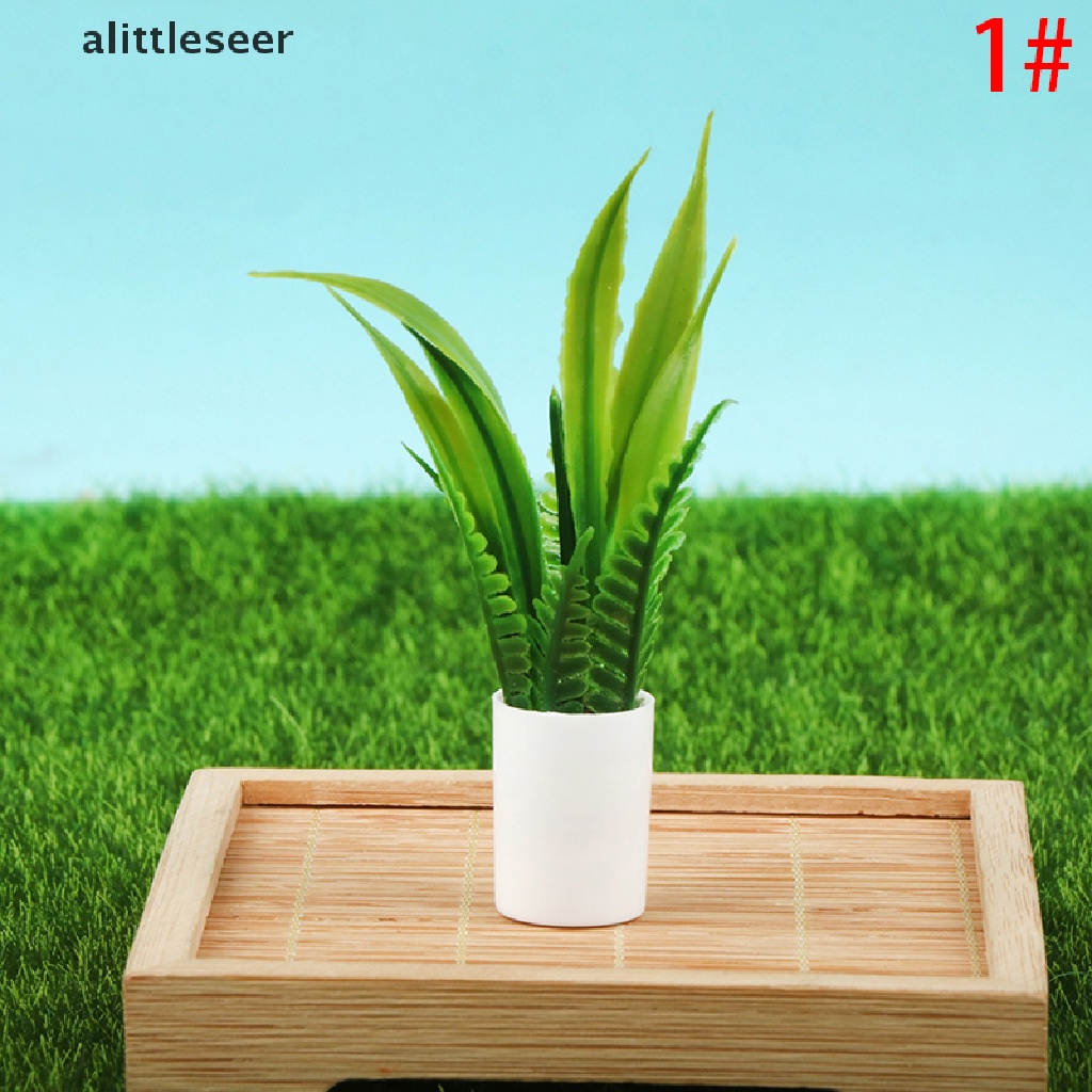Chậu Cây Cỏ Giả Mini Tỉ Lệ 1: 12 Dùng Trang Trí Nhà Búp Bê