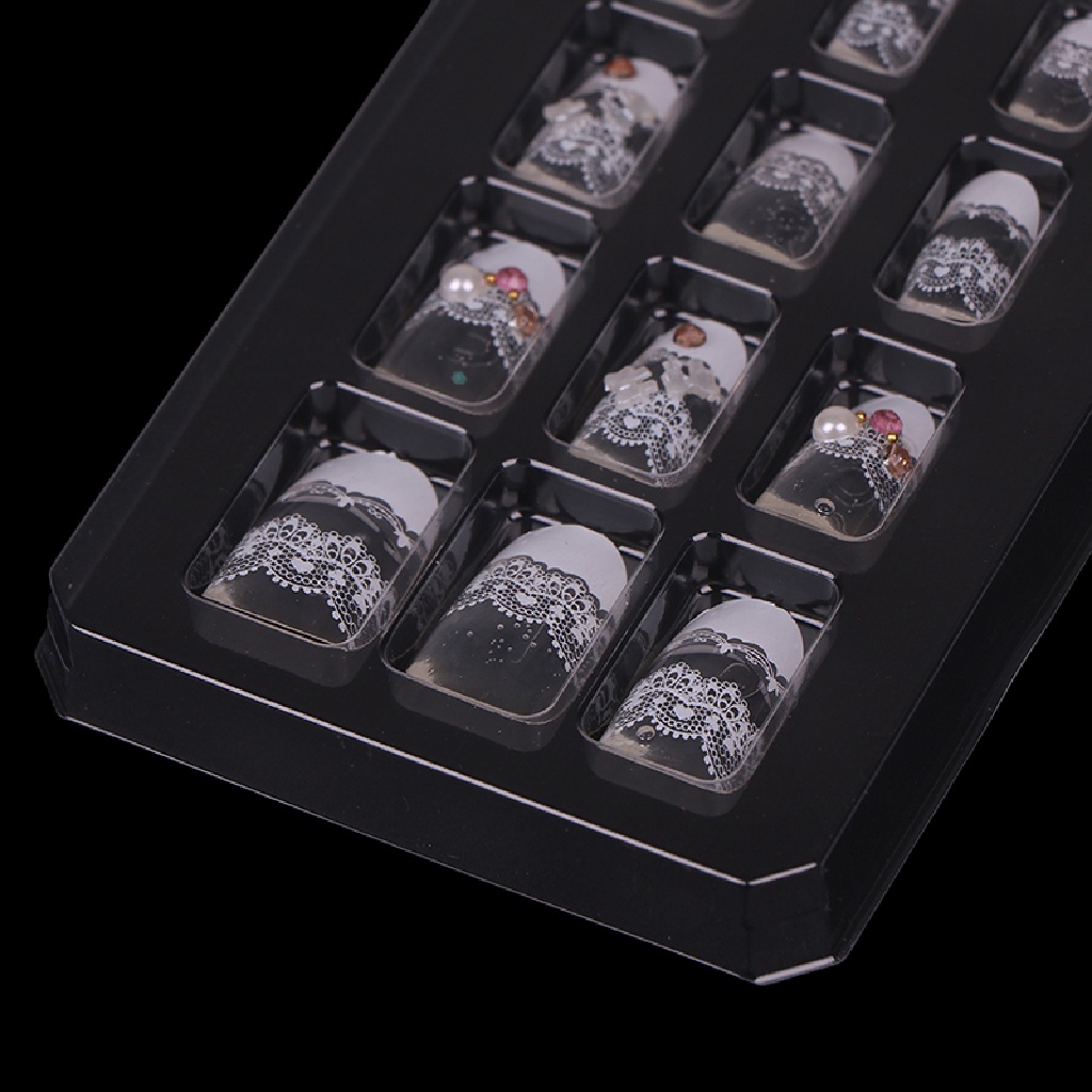 Set 24 Móng Tay Giả Acrylic Che Phủ Toàn Diện Phong Cách Pháp