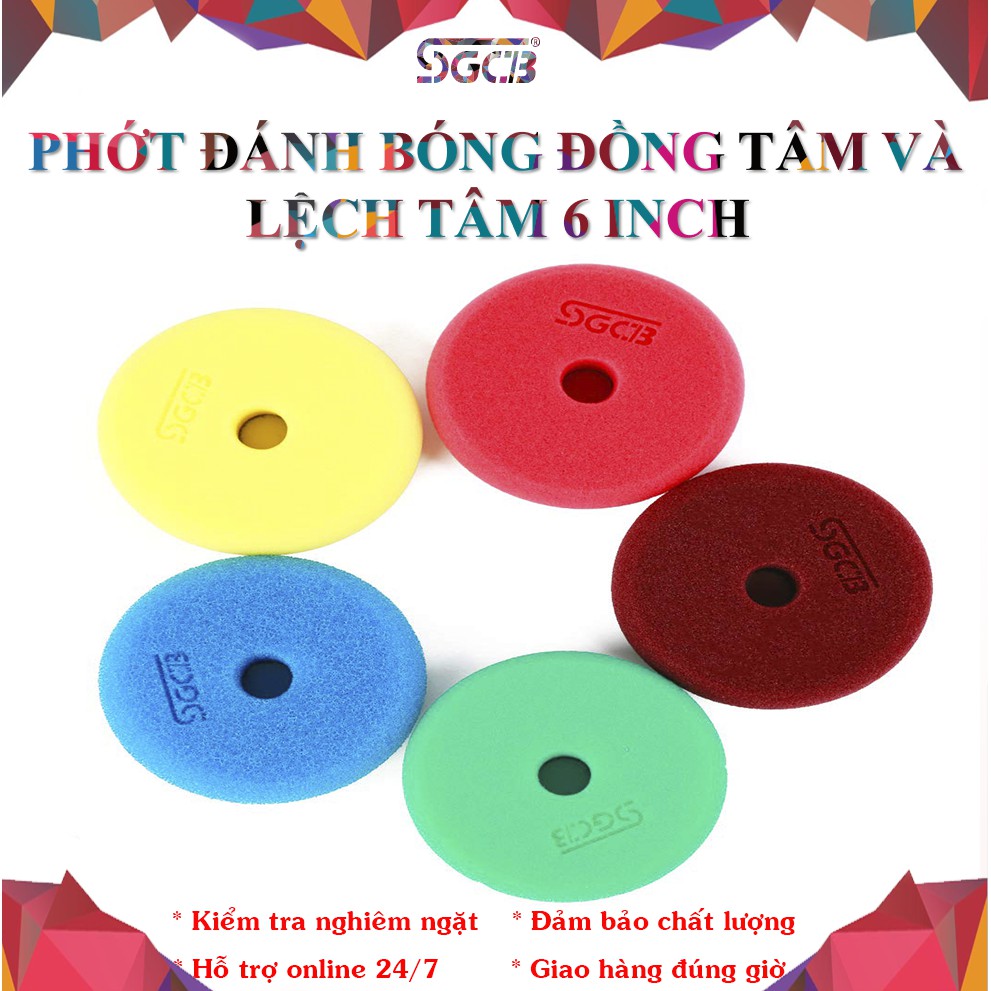 Phớt Đánh Bóng Đồng Tâm Và Lệch Tâm SGCB  Xóa Xước Tạo Bóng Sơn Xe Ô Tô Mô Tô  6 INCH SGGA097