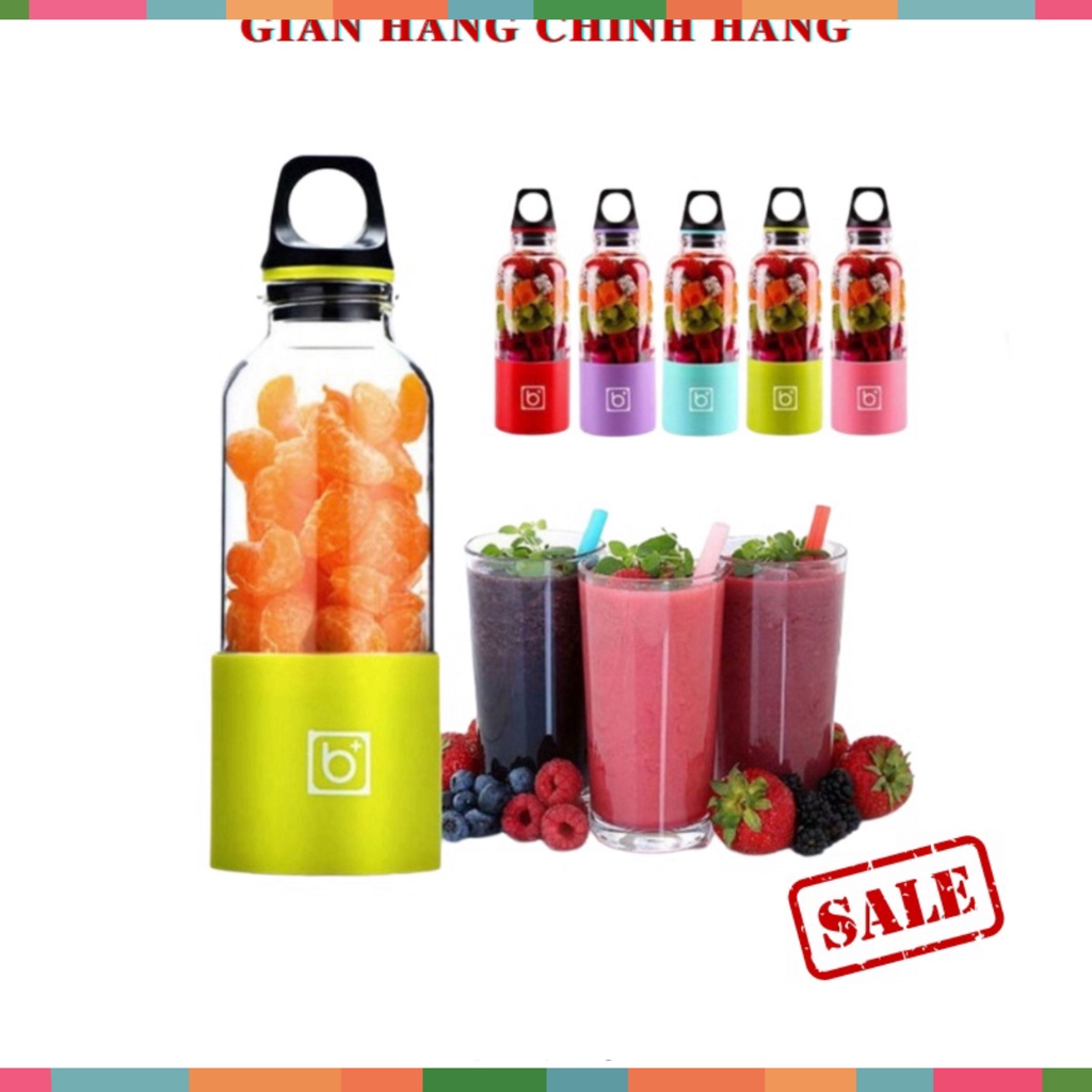 Máy Xay Sinh Tố, Máy Say Sinh Tố Cầm Tay Mini Sạc Pin 4 Lưỡi BINGO JUICER CUP 500Ml, Bảo Hành 12 Tháng, Xay Được Đá