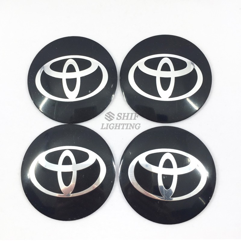 Set 4 nắp gắn trung tâm bánh bánh xe hình logo Toyota 56mm