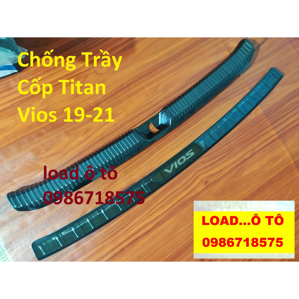 Chống Trầy Cốp, Ốp Bậc Cốp Sau Xe Toyota Vios 2022-2019 Mẫu Vân Titan Cao Cấp Nhất Thị Trường