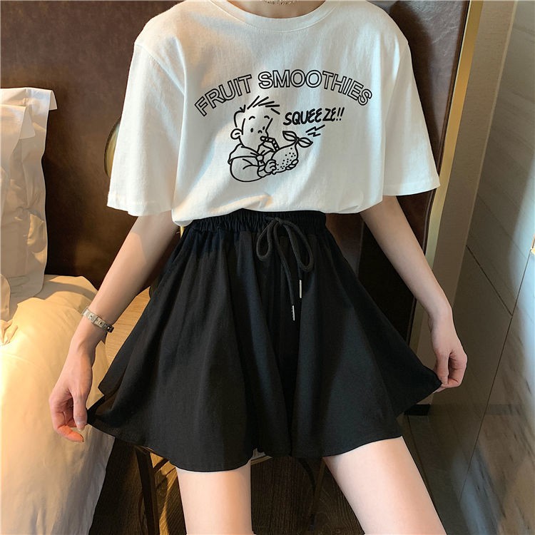 Quần Short Chữ A Lưng Thun Ống Rộng Phong Cách Thể Thao Thời Trang Mùa Hè C7568