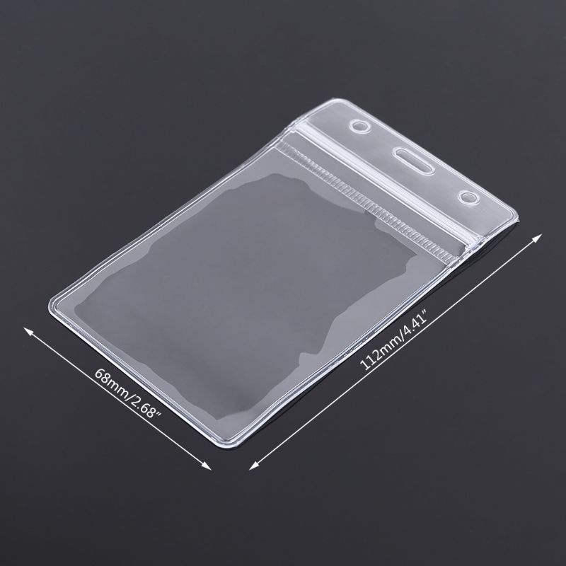 Túi Đựng Thẻ ID Bằng PVC Trong Suốt Dày Dặn Chống Thấm Nước Có Khóa Kéo Kích Thước 2 68X4 41