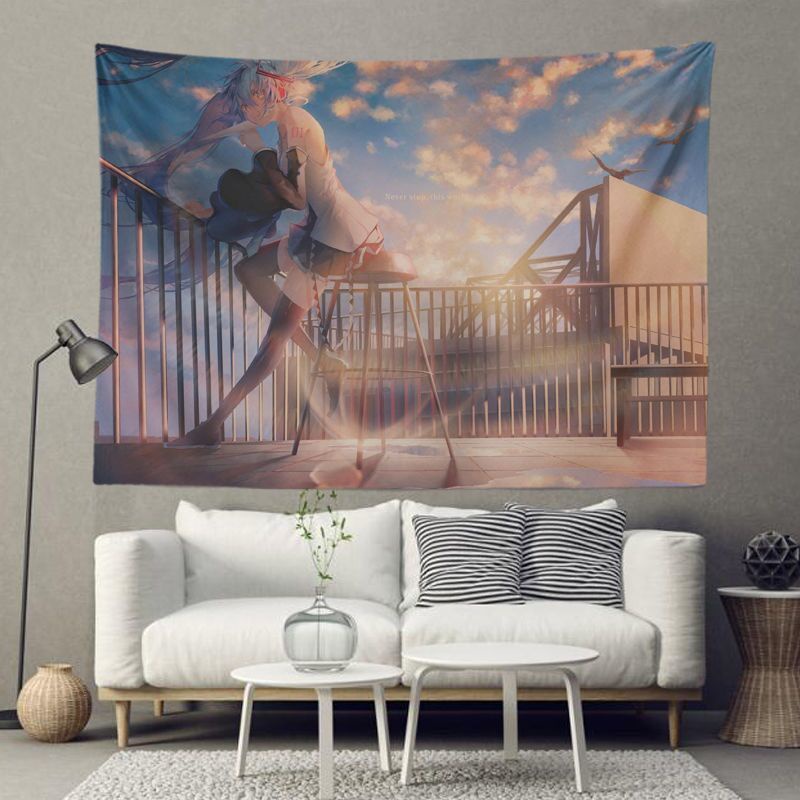 Tranh Vải Treo Tường In Hình Hatsune miku Hai Chiều Trang Trí Phòng Ký Túc Xá